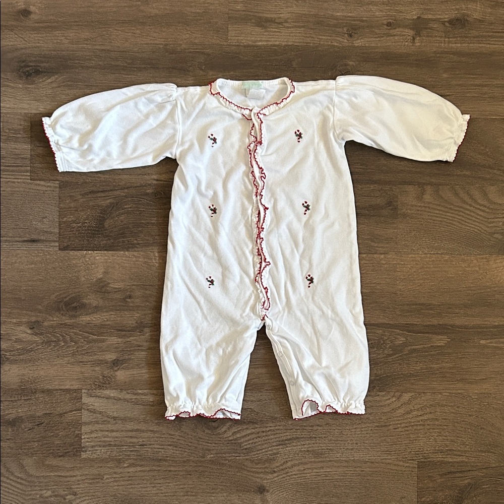 Charming Christmas White and Red Kids Footie